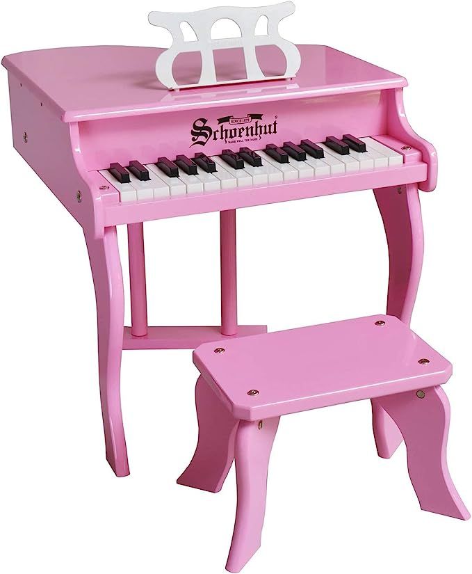 Schoenhut Fancy Baby Grand Piano - 30-Key Pink Piano with Keyboard Chair - Baby Musical Instrumen... | Amazon (US)