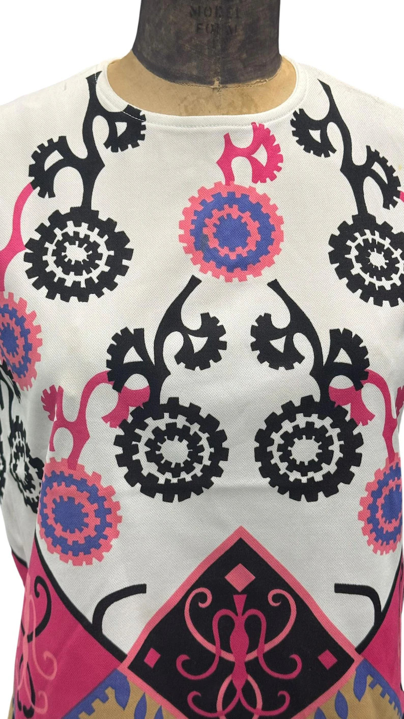 Vintage 60's Groovy Novelty Print Sleeveless Top Size Medium | Etsy (Global)