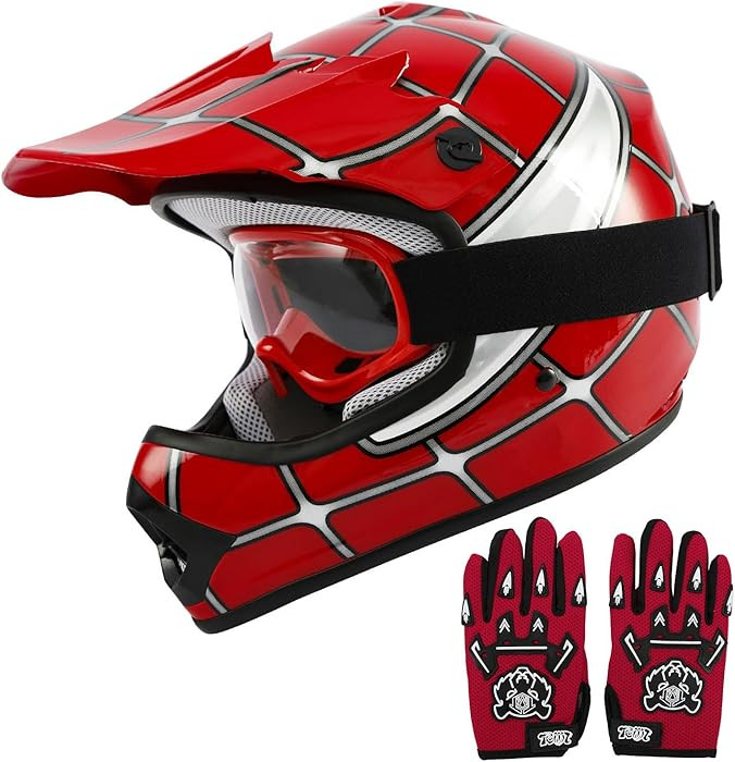 TCT-MOTORPARTS DOT Youth Kids Dirt Bike Full Face Helmets Motocross ATV Offroad Four Wheeler Helm... | Amazon (US)