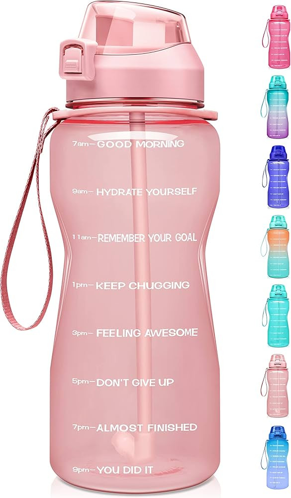 Fidus Large 64oz/128oz(Half Gallon/1 Gallon) Motivational Water Bottle with Time Marker & Straw, ... | Amazon (US)