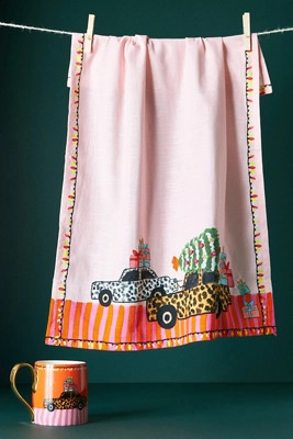 Kendra Dandy Christmas Car Dish Towel | Anthropologie (US)