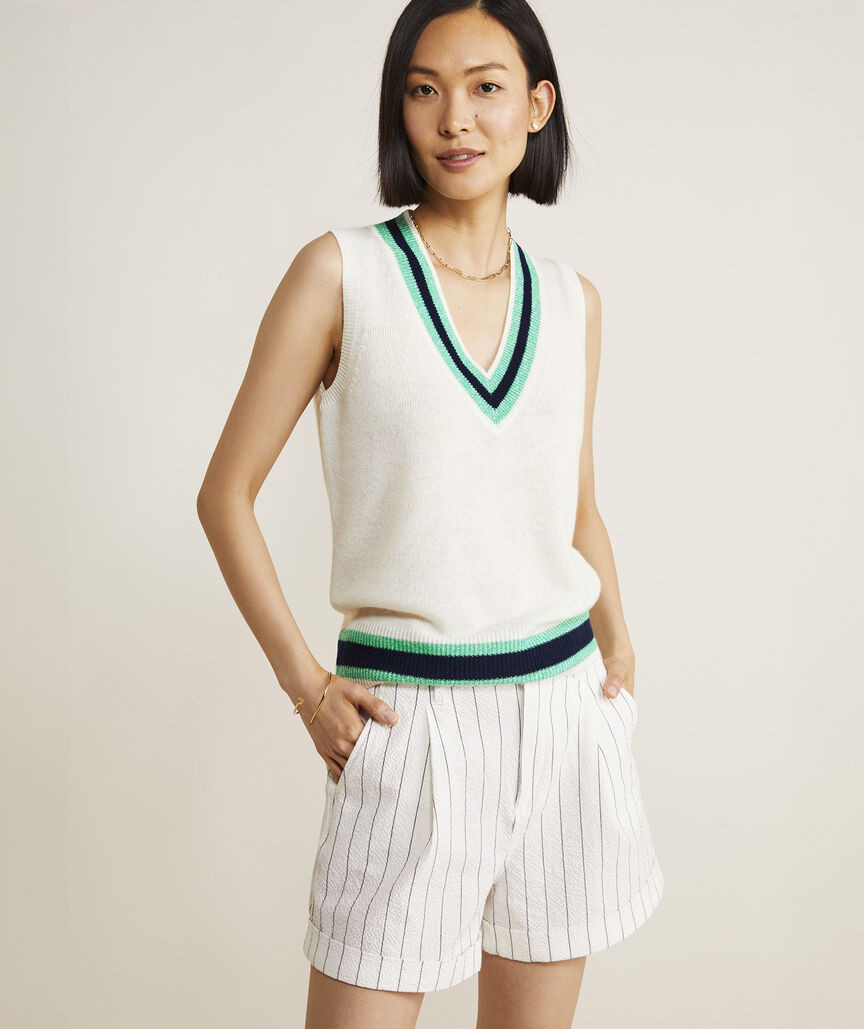 Linen Cashmere Varsity Vest | vineyard vines