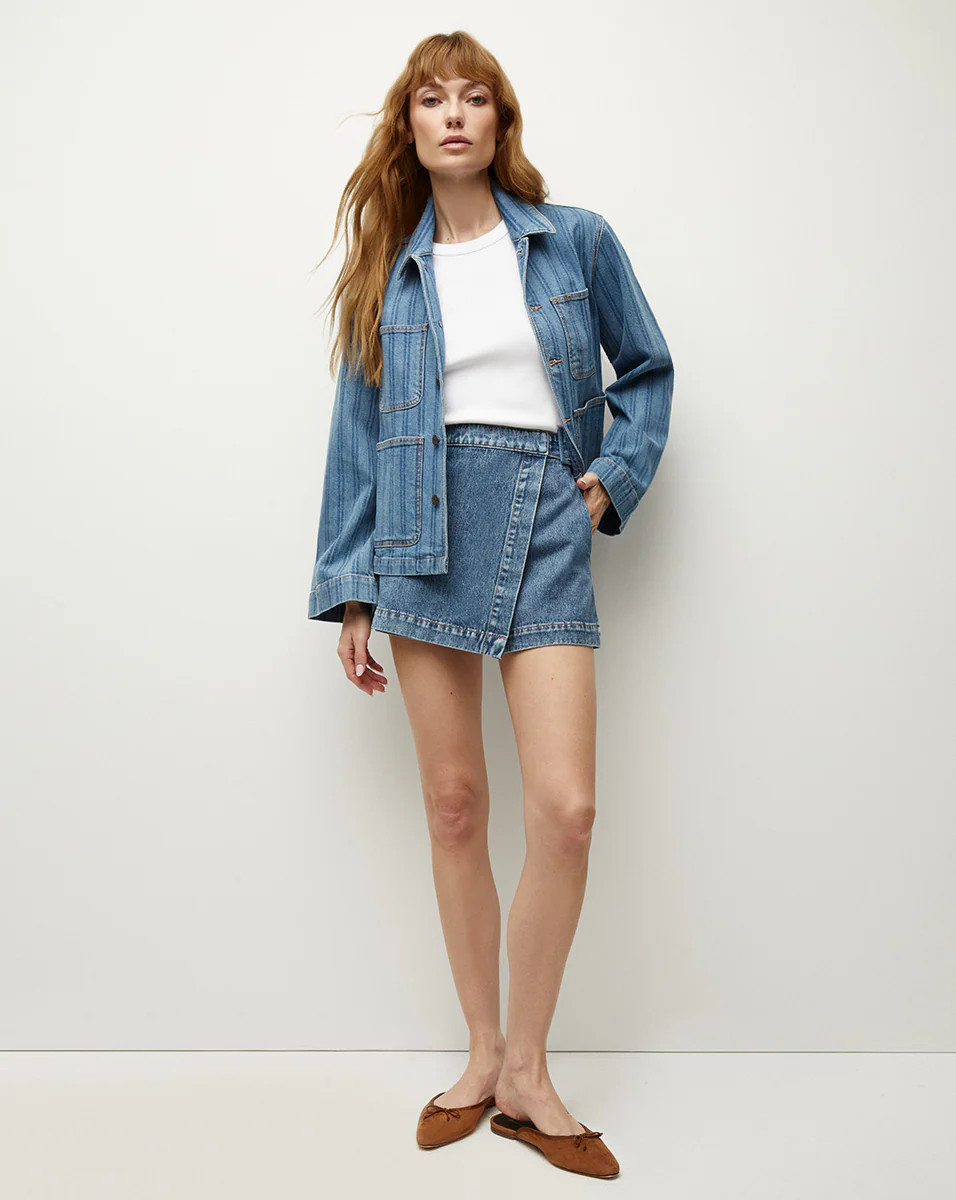 Dahl Striped Denim Chore Jacket | Veronica Beard