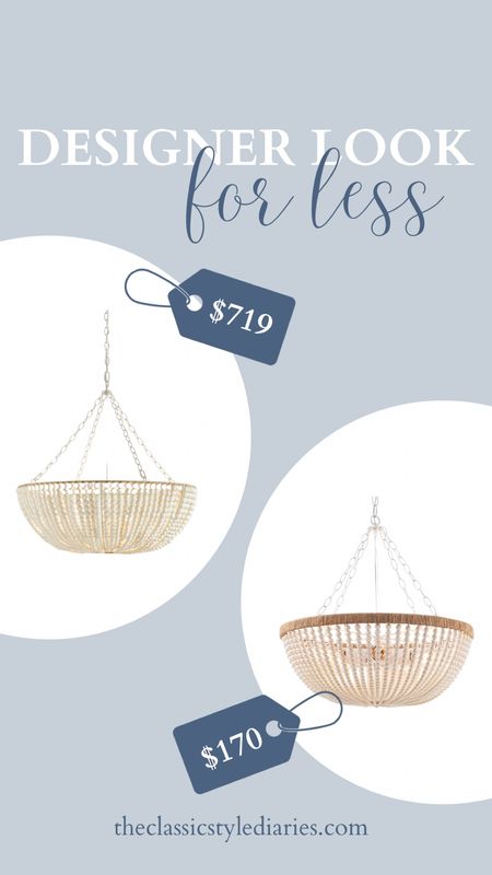 I have this look for less in my breakfast nook and can say from experience that it’s a good dupe. The original is on sale now though so if you’re in the mood to splurge, it’s a good time. 
Beaded chandelier, look for less, white light fixture 

#LTKstyletip #LTKhome #LTKsalealert