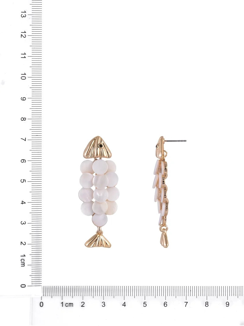Time and Tru Goldtone Fish with Faux Shell Scales Earring | Walmart (US)