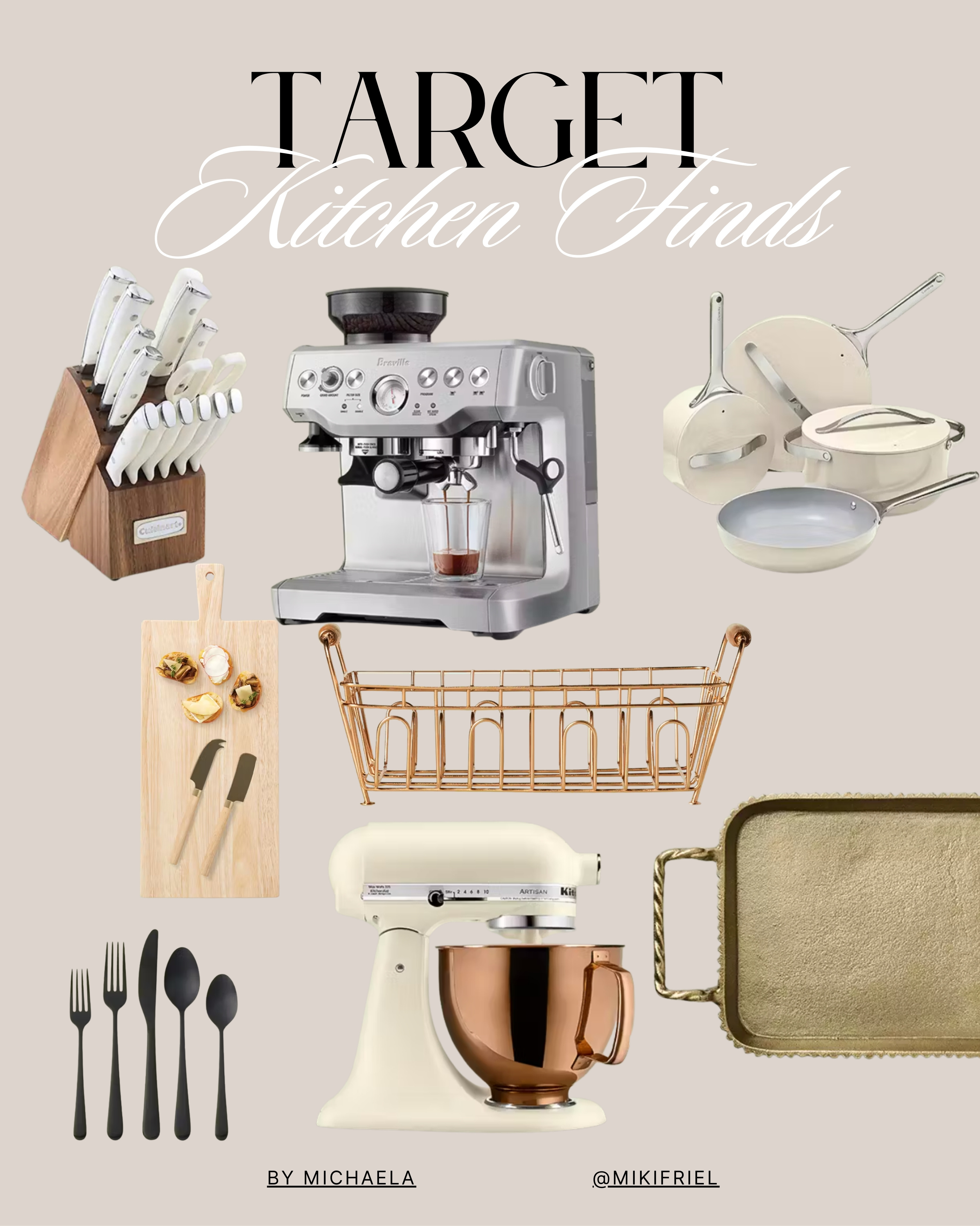  

 Kitchen finds at Target. Kitchenaid. Knife set. Coffee machine. Pots and pans. Kitchen mixer. Cutlery. Studio McGee. Tray. Caraway.

#LTKHome #LTKFindsUnder50 #LTKFindsUnder100