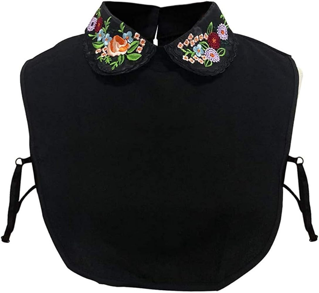 Lace Chiffon Detachable Dickey Blouse False Collar Embroidery Flower Fake Half Shirt Collar for W... | Amazon (US)