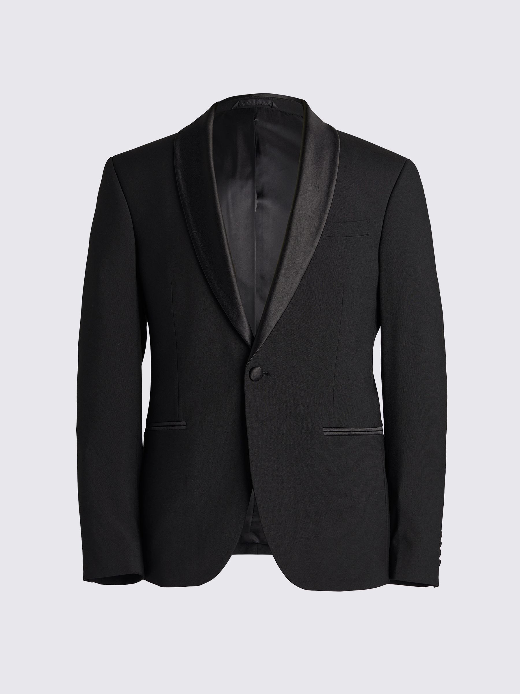 MOSS MOSS Black Slim Fit Shawl Lapel Tuxedo Jacket | Next US