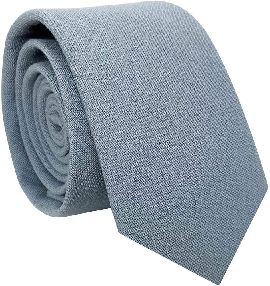Kebocis Mens Solid Color Necktie Cotton Neck Tie for Men | Amazon (US)