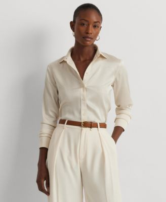 Lauren Ralph Lauren Women's Satin Charmeuse Shirt - Macy's | Macy's