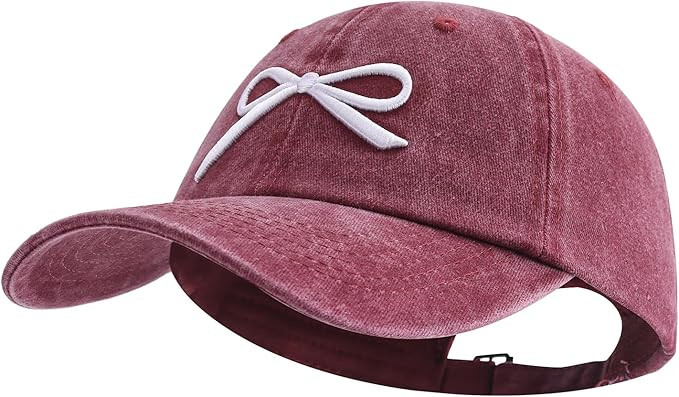 Trendy Bow-Tie Baseball Cap for Women Trucker Hats Y2k Adjustable Fashion Sun Hat Washed Cotton D... | Amazon (US)