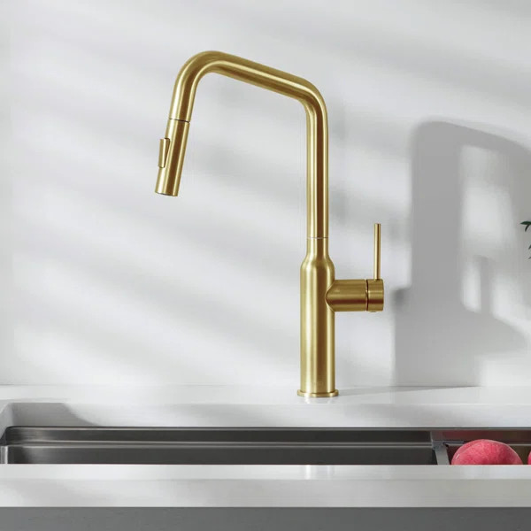 Macon Pull Down Single Handle Kitchen Faucet with Accessories | Wayfair Professional