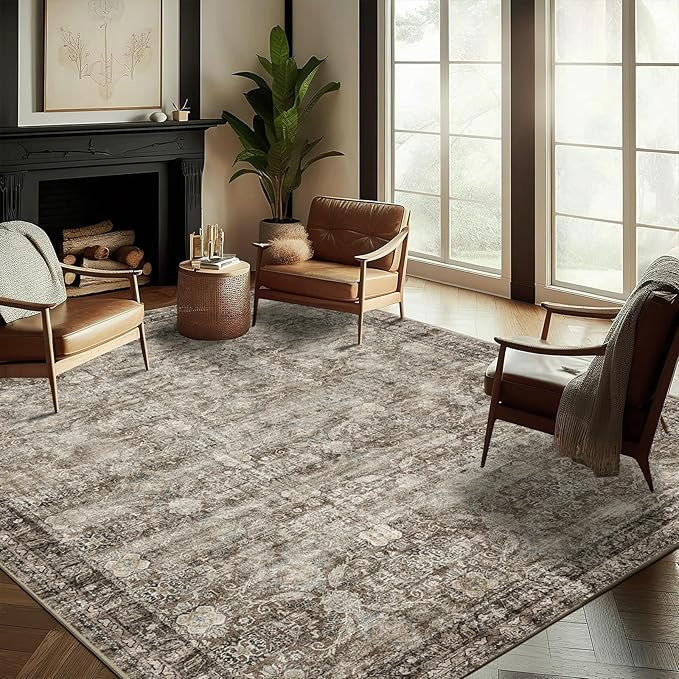 CHAMPLANT Washable Area Rug 10'x14' Boho Design Non-Shedding Easy Care Ideal for High Traffic Are... | Amazon (US)