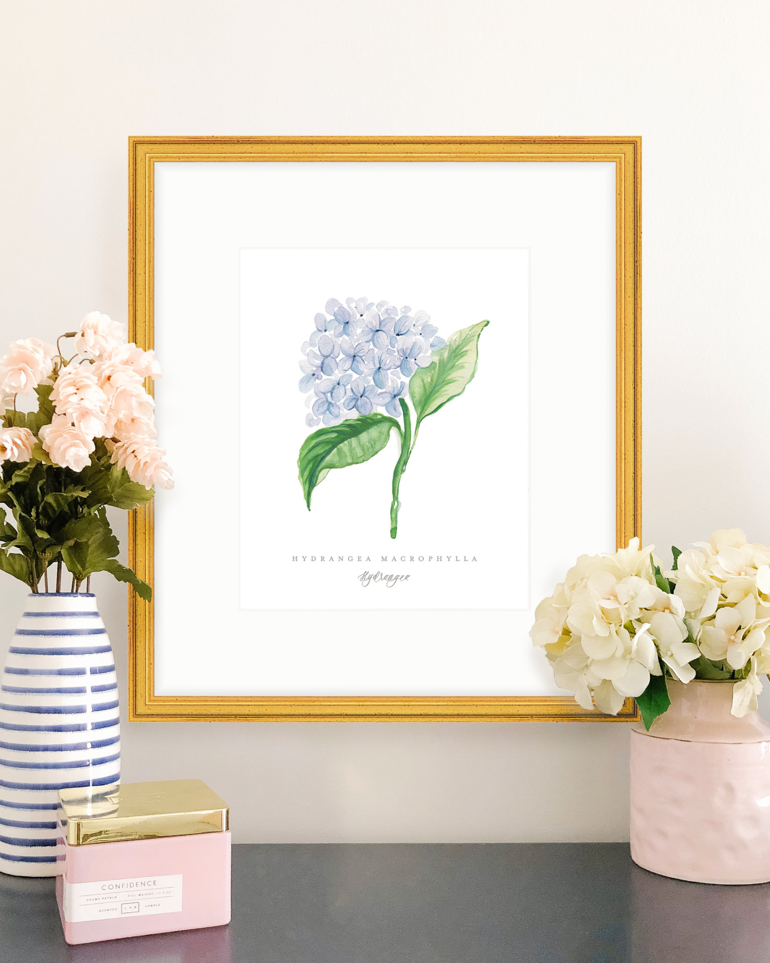 Blue Hydrangea Watercolor Floral Art Print — Simply Jessica Marie | Simply Jessica Marie