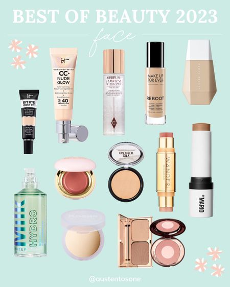 My favorite face makeup products of 2023 - from beautiful foundations to concealers with high coverage and all of the blushes and bronzer these are the best face products I used this year  

#LTKbeauty #LTKSeasonal #LTKfindsunder100