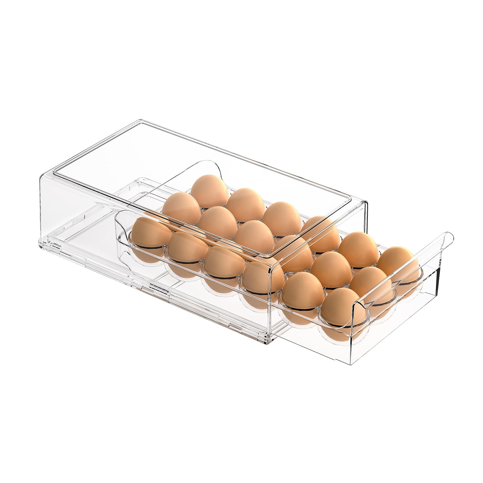 BPA Free Refrigerator Organizer Bins, Stackable Egg Holder, 18 Egg Tray | Amazon (US)