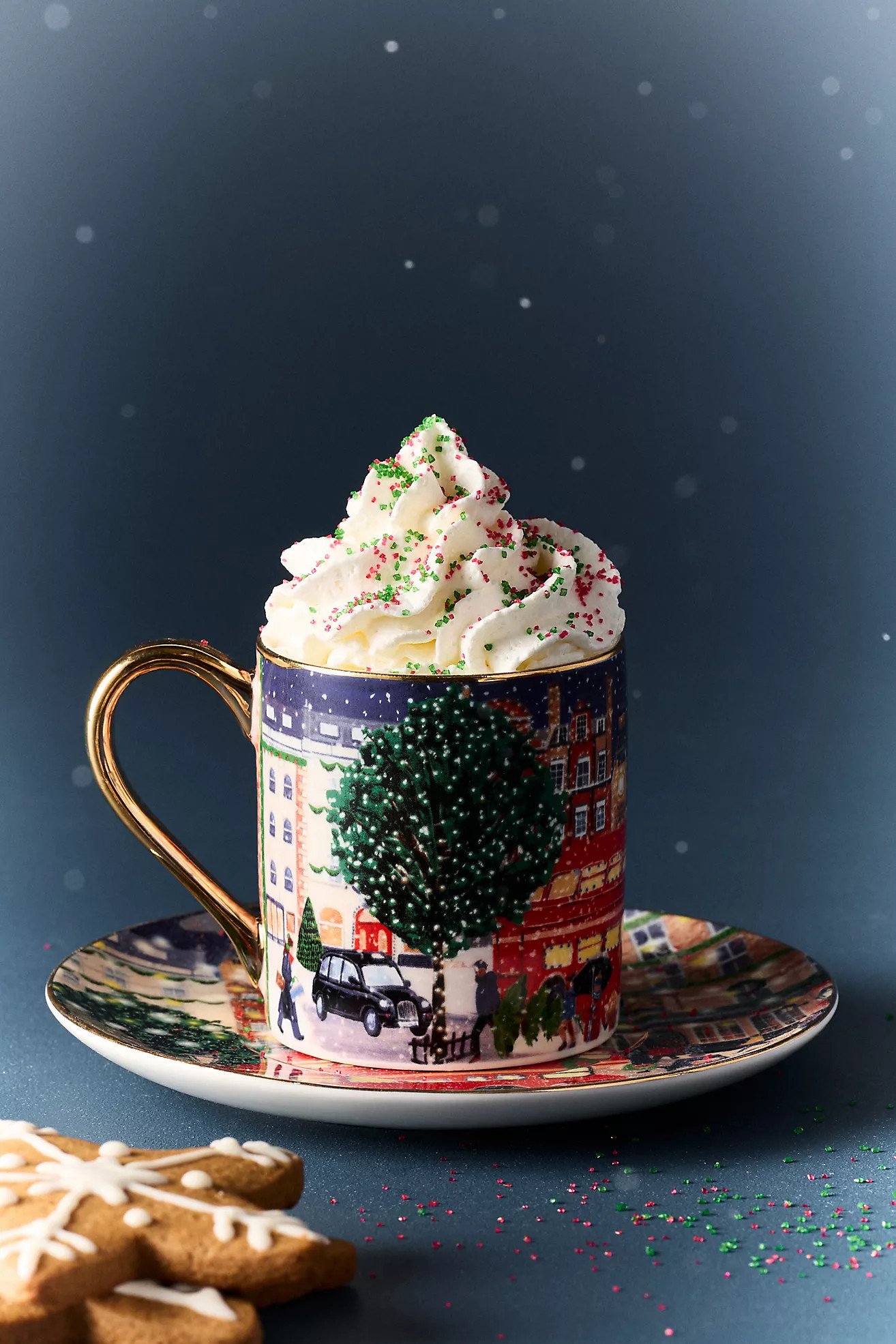 Holiday in the City Stoneware Espresso Cup & Saucer | Anthropologie (UK)