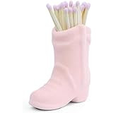 Cowboy Boot Match Holder, Cute Boot Match Holder Match Jar with Striker for Candle Ceramic Boot M... | Amazon (UK)