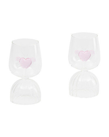 2pk Heart Figural Wine Glasses | TJ Maxx