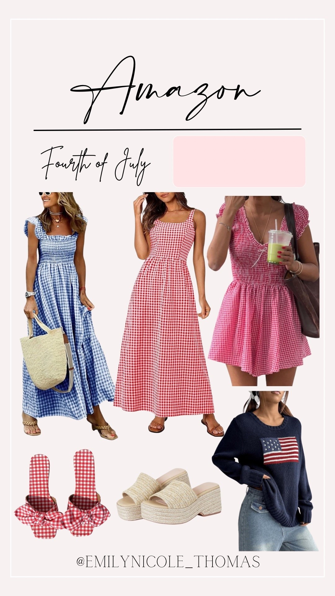 4th of July Outfits 🇺🇸

Amazon, Amazon fashion, Amazon deals, maxi dress, midi dress, gingham dress, romper, picnic dress, picnic outfit, July 4th outfit, American flag sweater, gingham sandals, sandals, rattan heels, wedges, 

#LTKStyleTip #LTKFindsUnder50 #LTKSeasonal