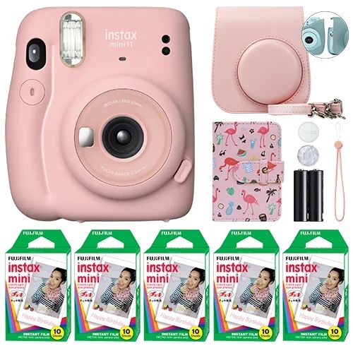 Fujifilm Instax Mini 11 Fuji Instant Camera Blush Pink + 50 Film Sheets Classy Kit - Walmart.com | Walmart (US)