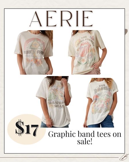 Aerie band graphic tees! Use code TOPTHIS for 30% off at checkout! 

#LTKsalealert #LTKfindsunder50 #LTKstyletip