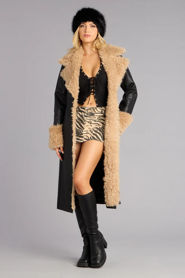 Wrapped in Drama Faux Leather Trench Coat | Windsor Stores