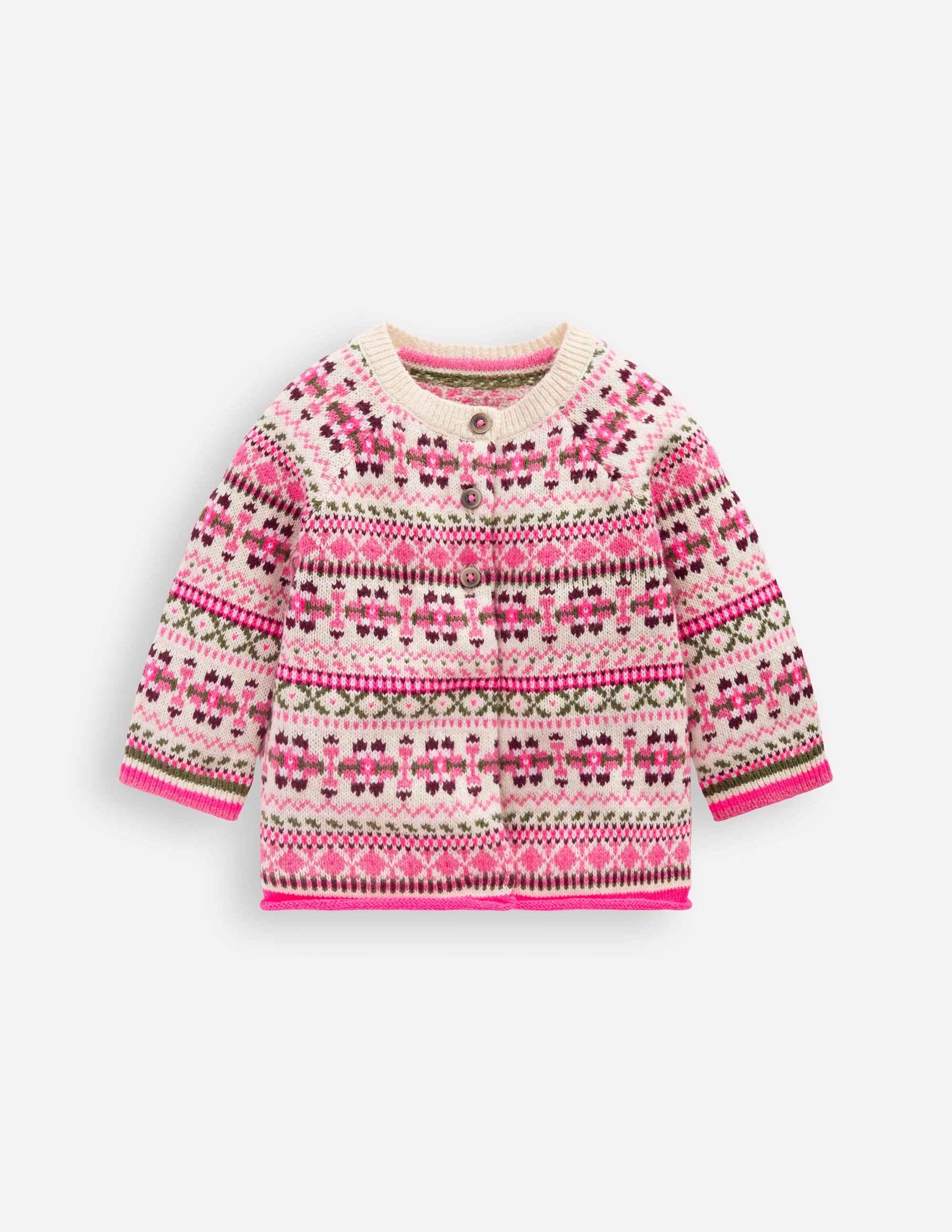 Edie Fair Isle Cardigan-Oatmeal Heritage Fair Isle | Boden UK