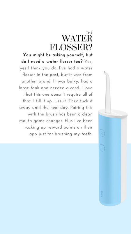 Remember when I posted about a toothbrush coming in the mail? I was so excited and it turns out for good reason! Everything came and I’ve been using it for about a month now. I wake up with clean feeling teeth and have had so much…fun? Using their app to score points for future rewards. 😮‍💨😂 it’s the height of adulthood for me. 



#LTKSeasonal #LTKSpringSale #LTKGala