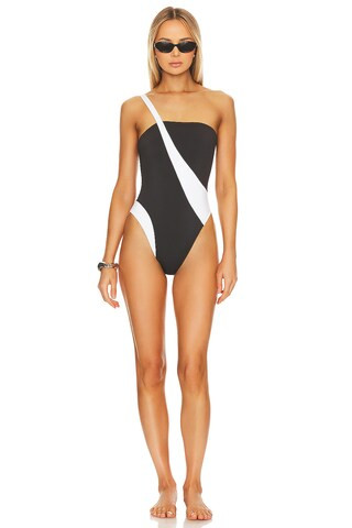 GIGI C Blake One Piece in Black & White from Revolve.com | Revolve Clothing (Global)
