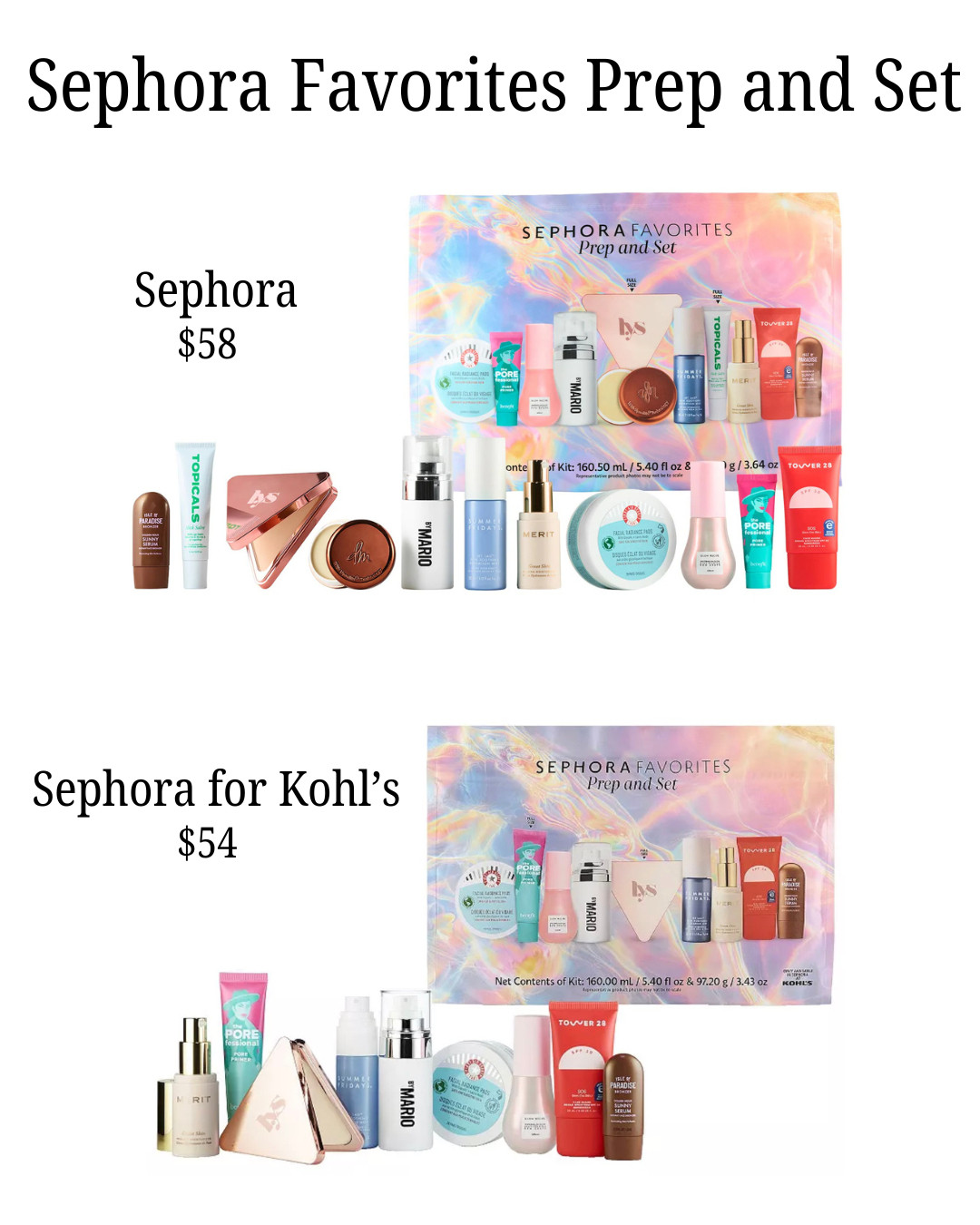 Sephora Favorites Prep & Set - Sephora vs. Sephora for Kohl's  

 #LTKFindsUnder100 #LTKBeauty