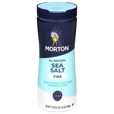 Morton All-Natural Fine Sea Salt, 17.6 Oz | Walmart (US)