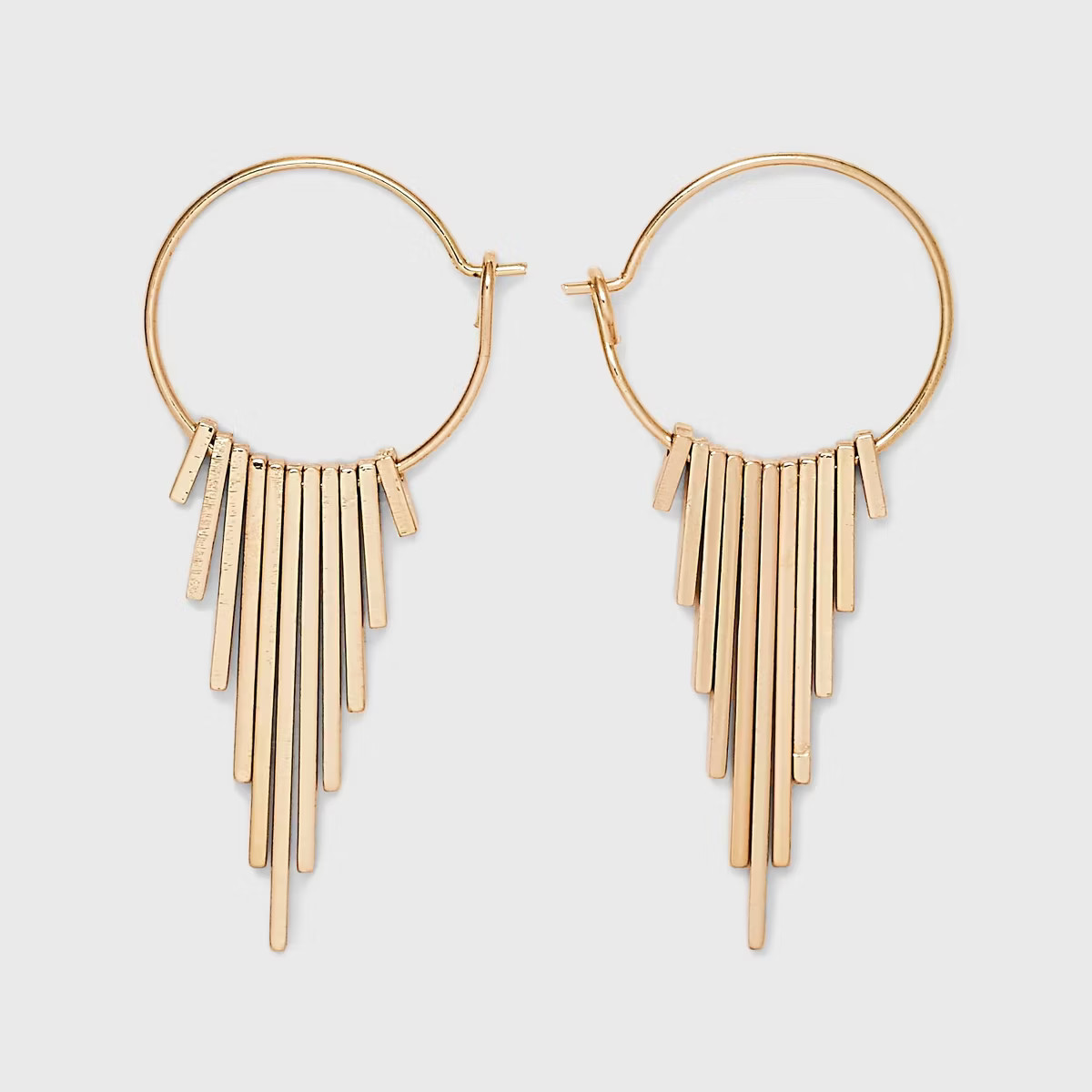 Paddle Fringe Wire Hoop Earrings - Universal Thread™ Gold | Target