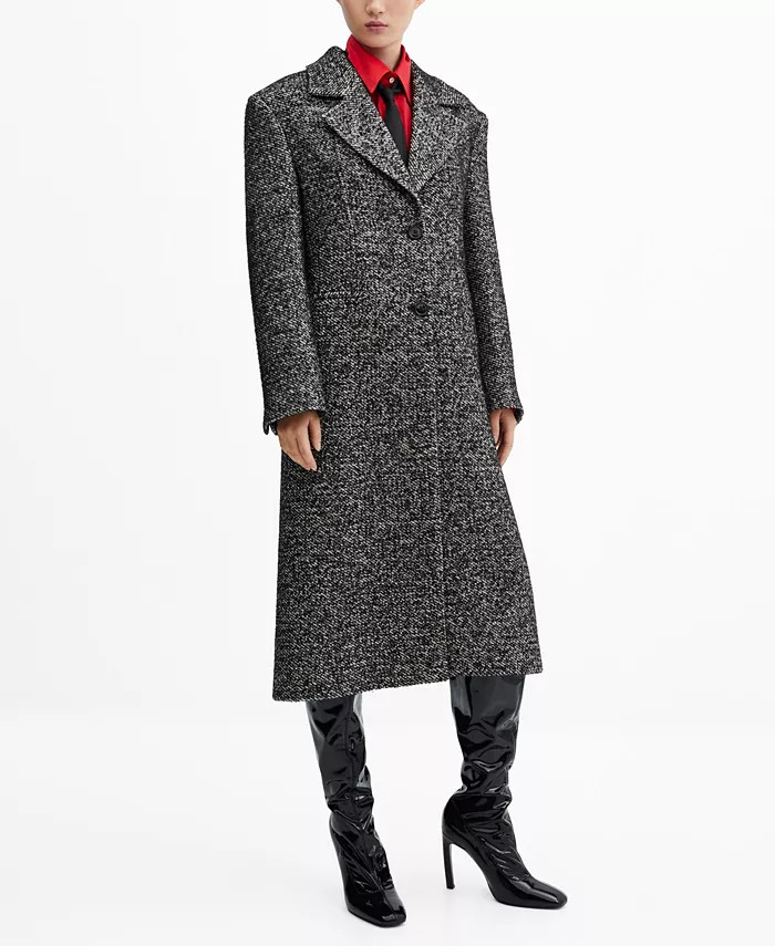 Women's Lapel Collar Long Coat | Macy's