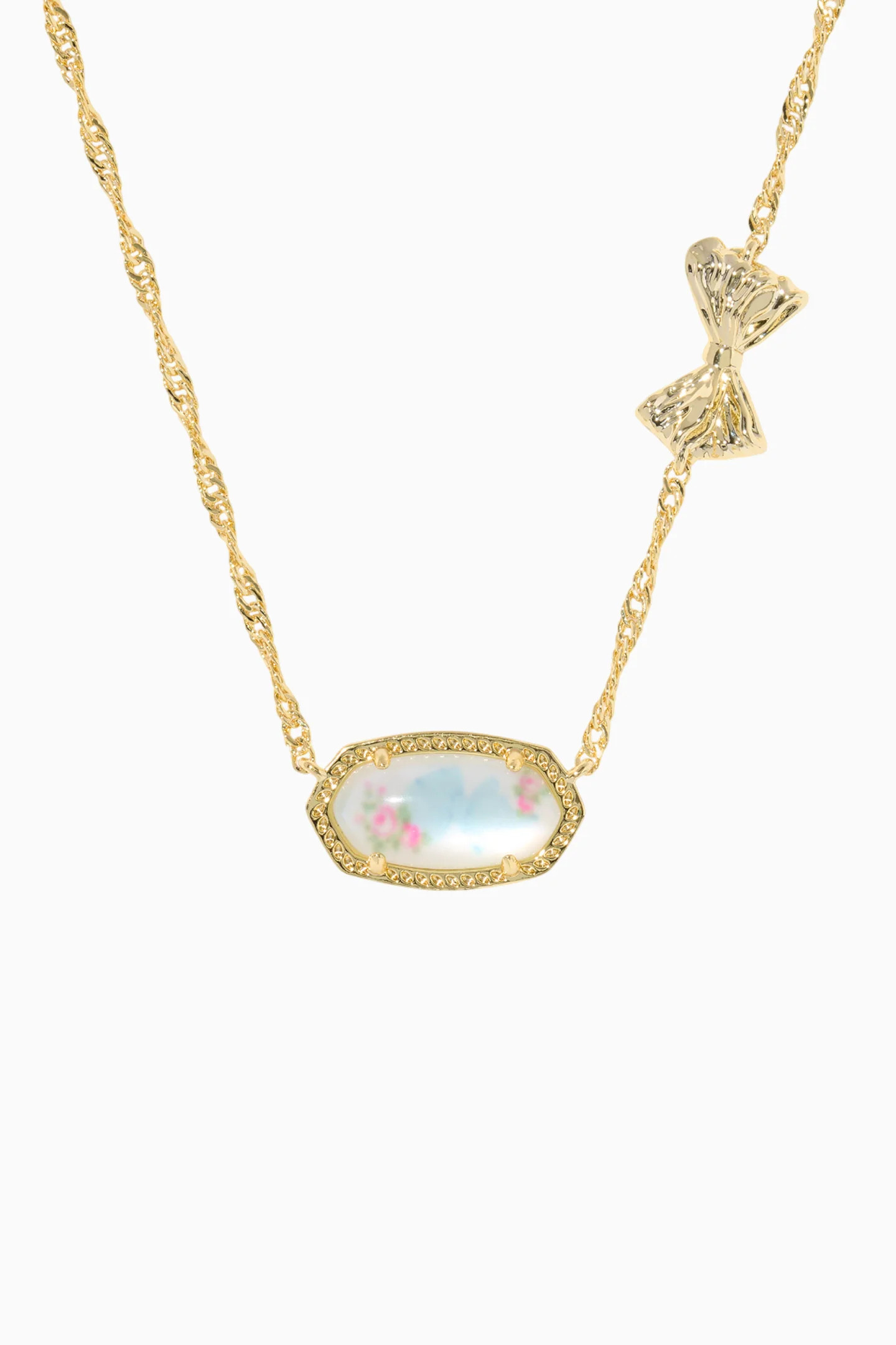 Kendra Scott x LoveShackFancy Rosa Beaux Blue Bow Elisa Necklace | LoveShackFancy