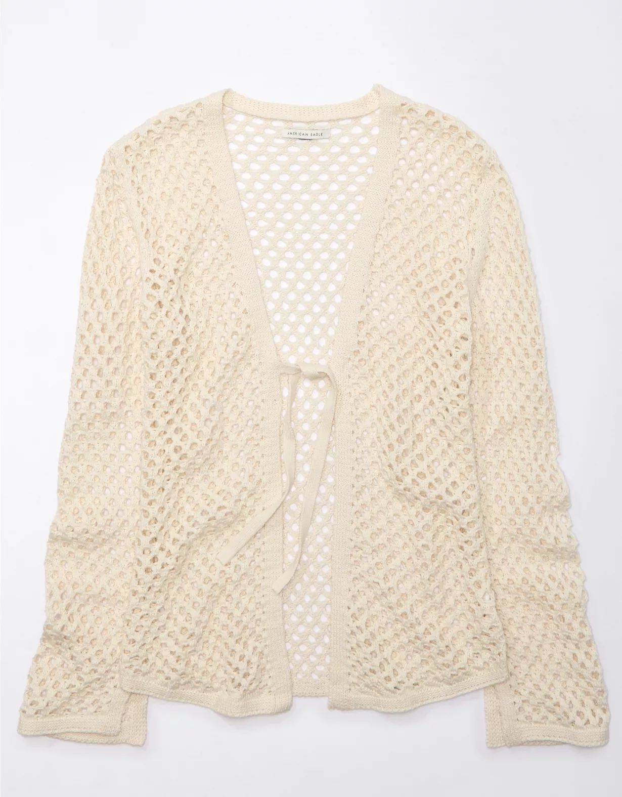 AE Tie-Front Crochet Cardigan | American Eagle Outfitters (US & CA)