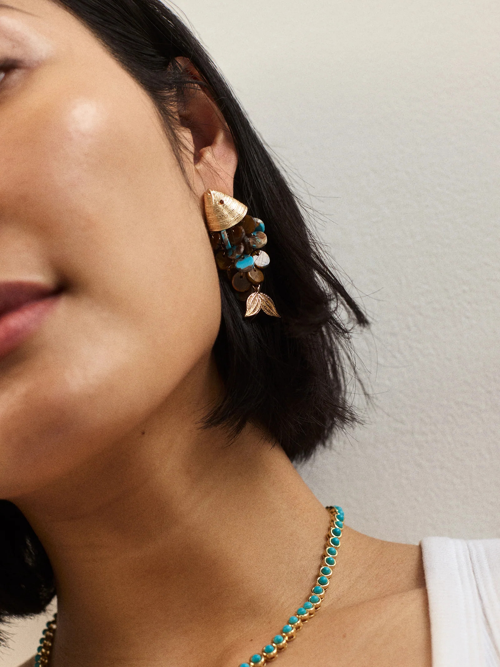 Ripple Effect Fish Earrings - Gold/Tiger’s Eye | BaubleBar
