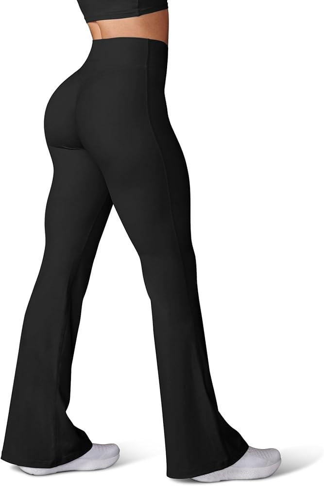 HEGALY Women's Flare Yoga Pants - Crossover Flare Leggings High Waisted Tummy Control Workout Cas... | Amazon (US)