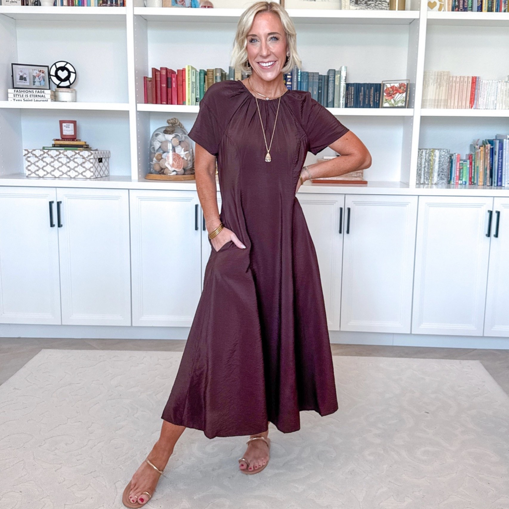 Walmart - new dresses. Puff Sleeve Seamed Midi Dress - size XS. $24.98. 2 colors.

#LTKOver40 #LTKSeasonal #LTKPetite