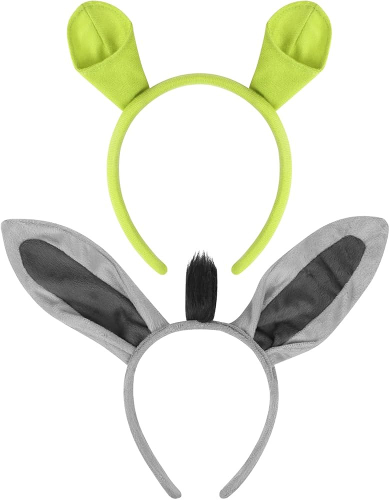 EVERMARKET 2 Pack Green Plush Donkey Ears Headband Horns Headband,Halloween Christmas Festival Th... | Amazon (US)