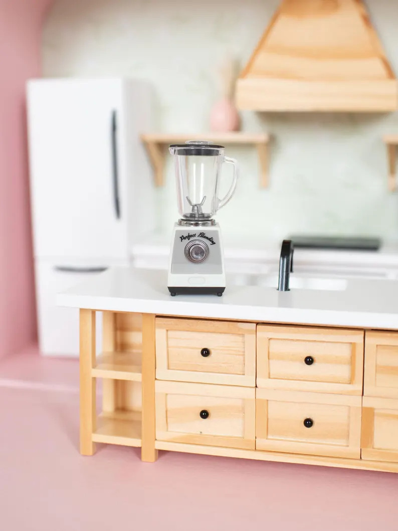 Kitchen Blender | Pink Blue White | Modern Kitchen | Macy Mae 1:12 Scale Miniature Dollhouse Acce... | Etsy (US)