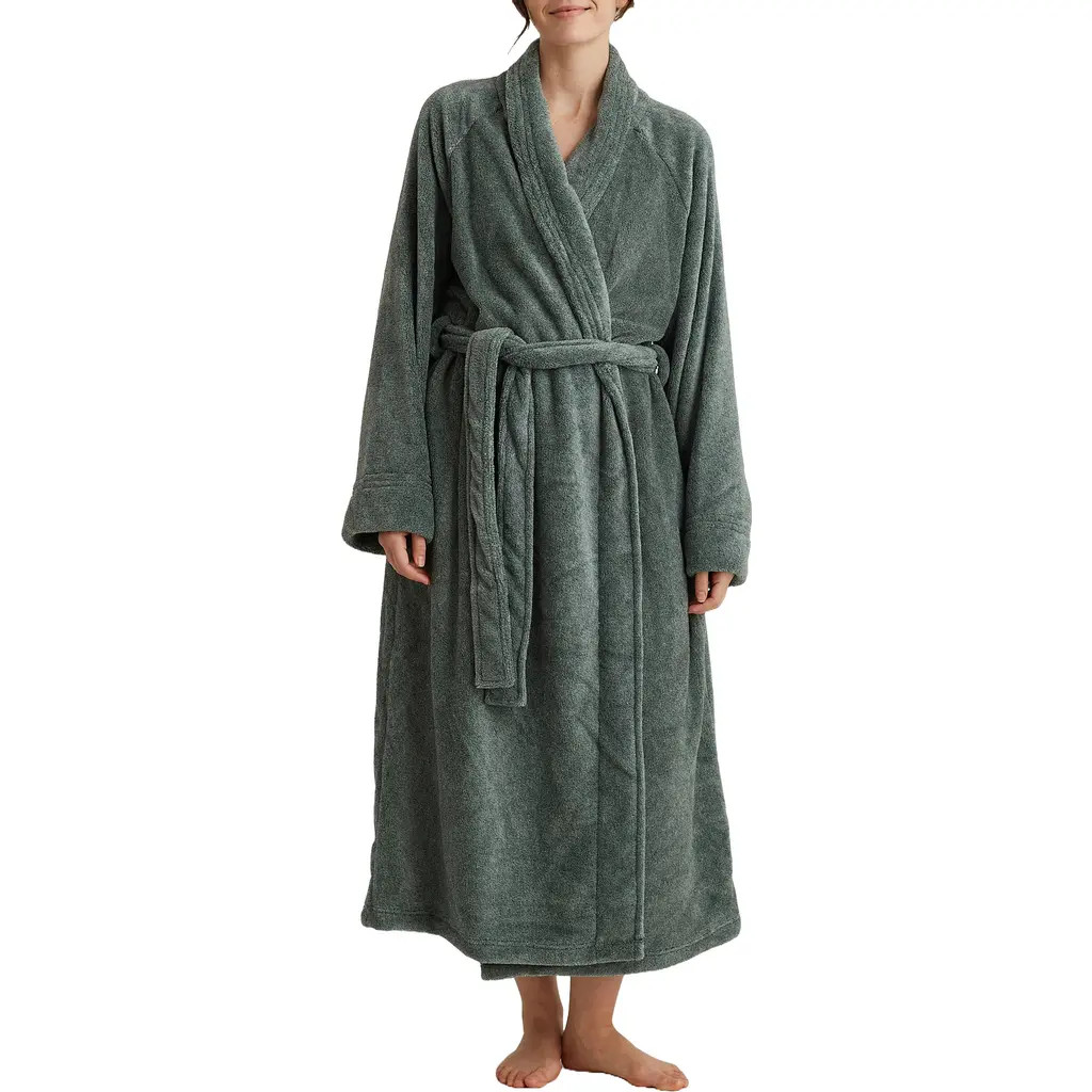 Papinelle Long Plush Robe in Deep Moss at Nordstrom, Size X-Small | Nordstrom