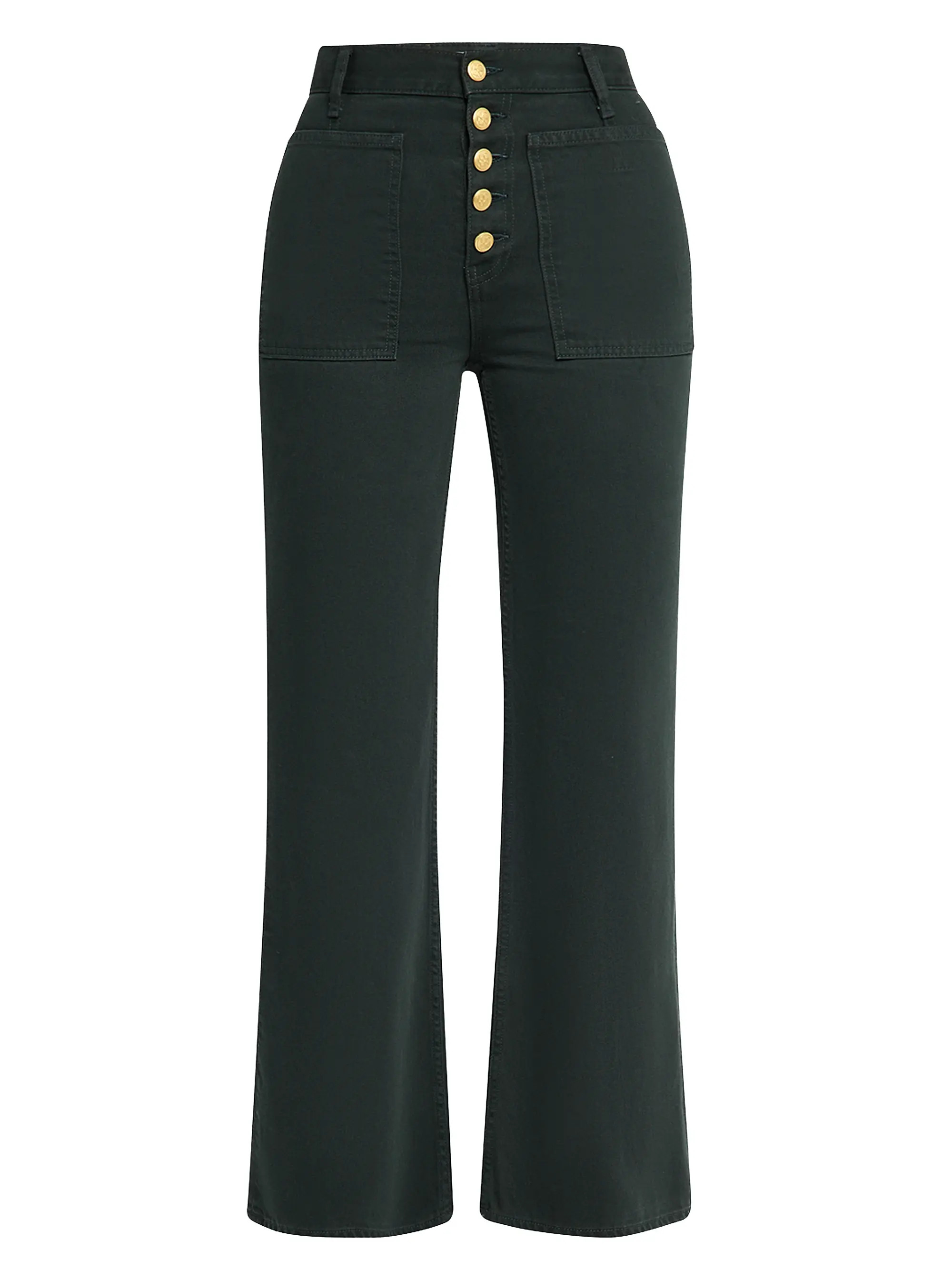 The Lou Exposed Button Fly High-Rise Jeans | Saks Fifth Avenue