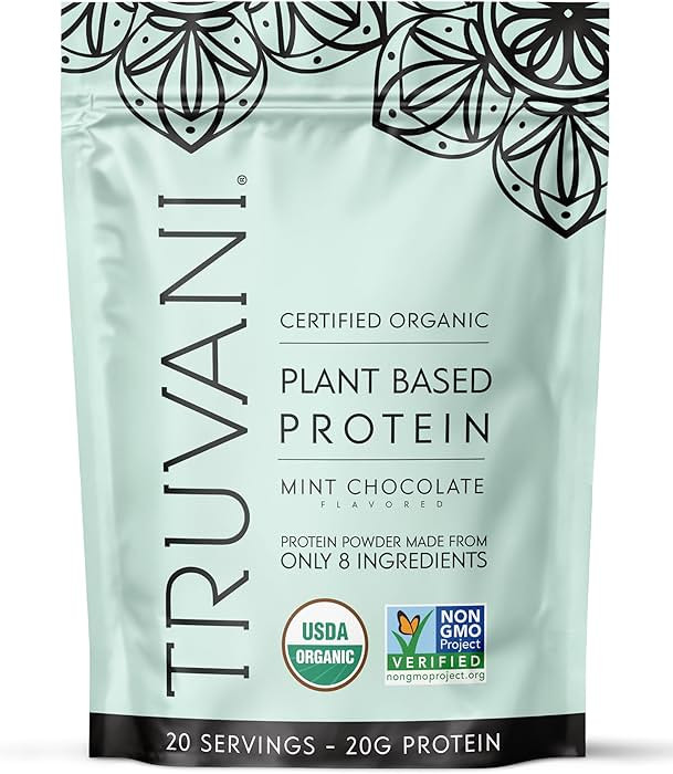 Truvani Vegan Pea Protein Powder | Mint Chocolate | 20g Organic Plant Based Protein | 20 Servings... | Amazon (US)