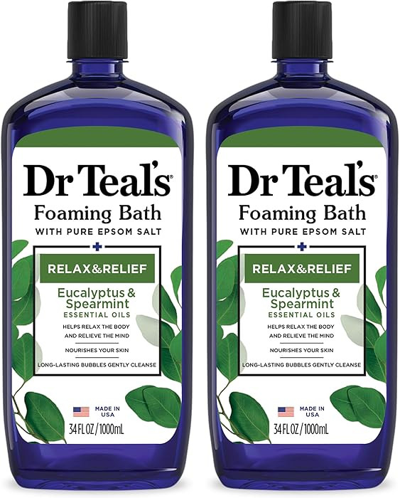 Dr Teal's Foaming Bath with Pure Epsom Salt, Relax & Relief with Eucalyptus & Spearmint, 34 fl oz... | Amazon (US)