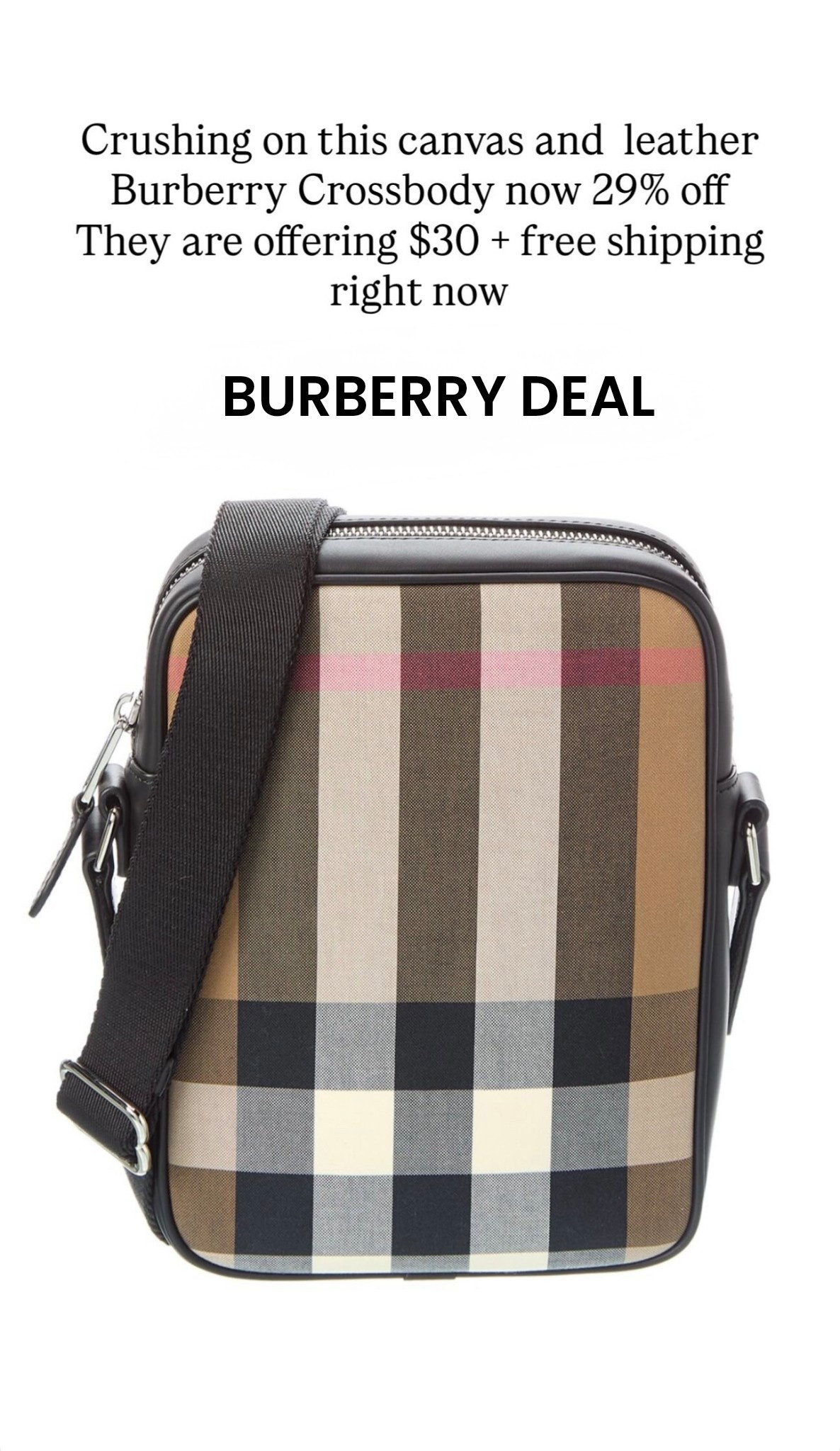 Save on this authentic Burberry crossbody. Snag the $30 credit to use toward it  

#LTKSaleAlert #LTKWorkwear #LTKItBag