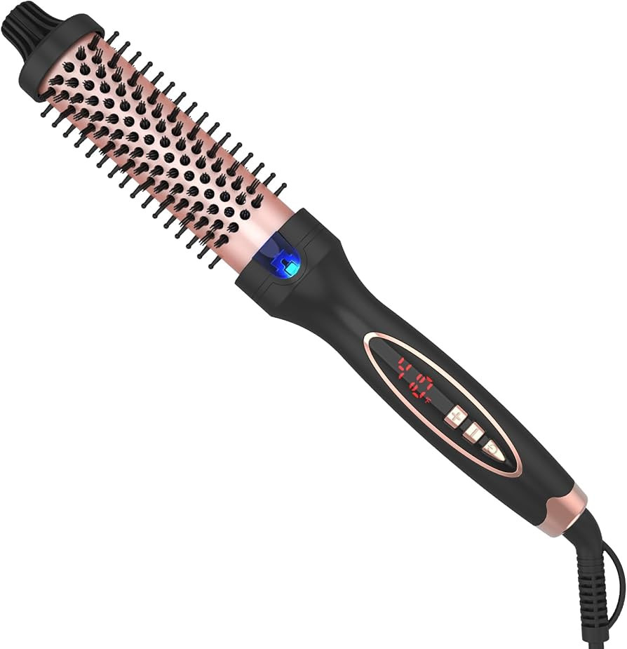 Curling Iron Thermal Brush Dual Voltage Travel-Friendly with Digital Display Temperature Ceramic ... | Amazon (US)