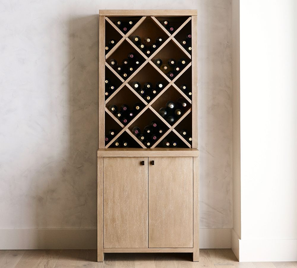Modern Farmhouse 34" Wine Storage with Cabinet | Pottery Barn (US)