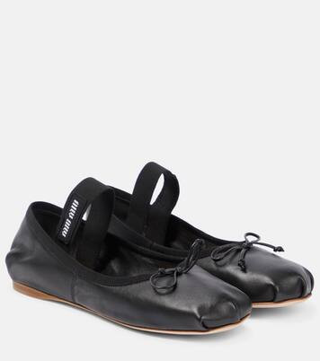 Ballerines en cuir à logo | Mytheresa (FR)