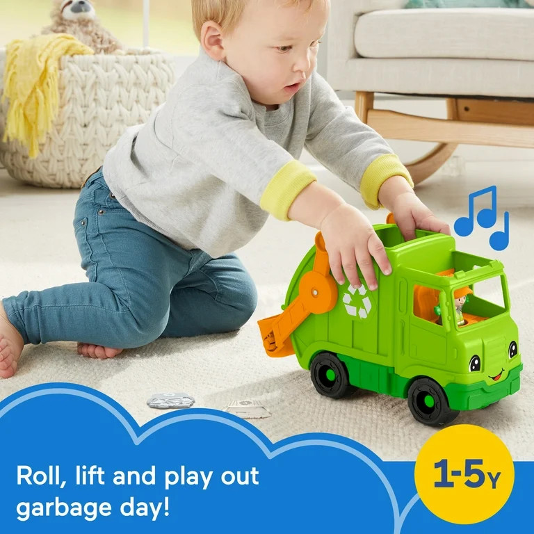 Fisher-Price Little People Recycling Truck Musical Toddler Garbage Toy Set, 5 Pieces - Walmart.co... | Walmart (US)